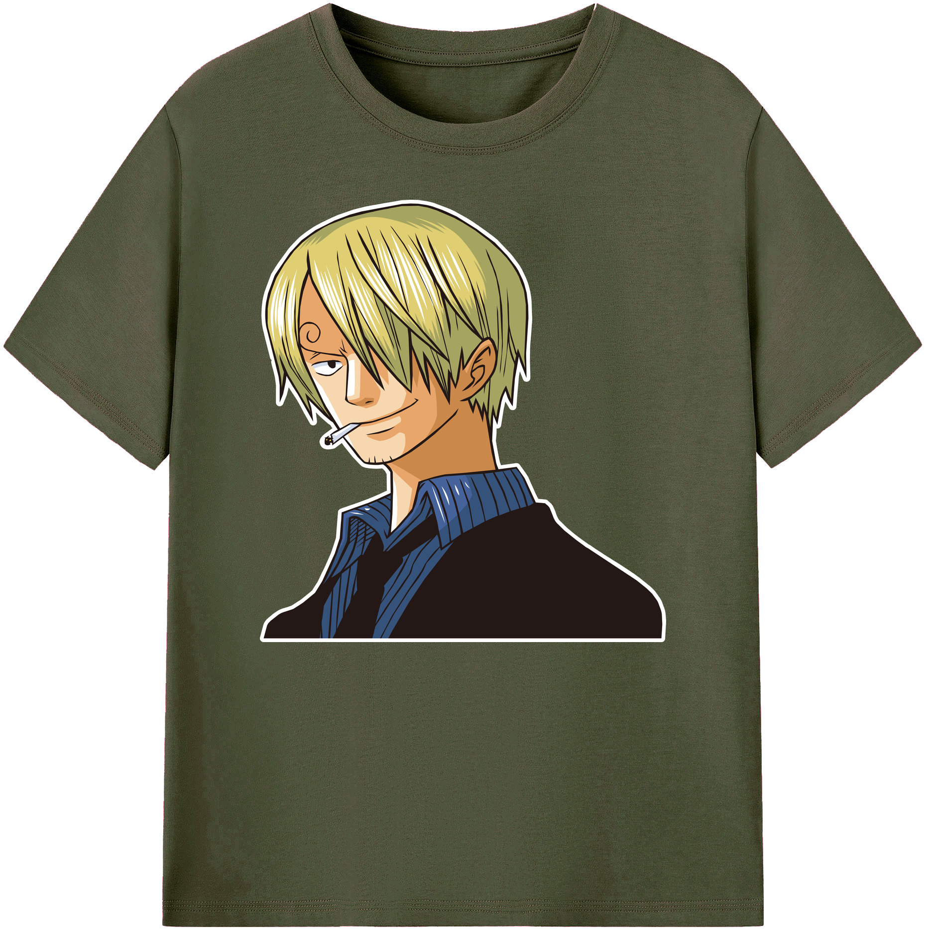 （画像用） ワンピース サンジ ONE PIECE Sanji 綿100％ メンズ半袖Tシャツ｜肌触りやわらか＆通気性